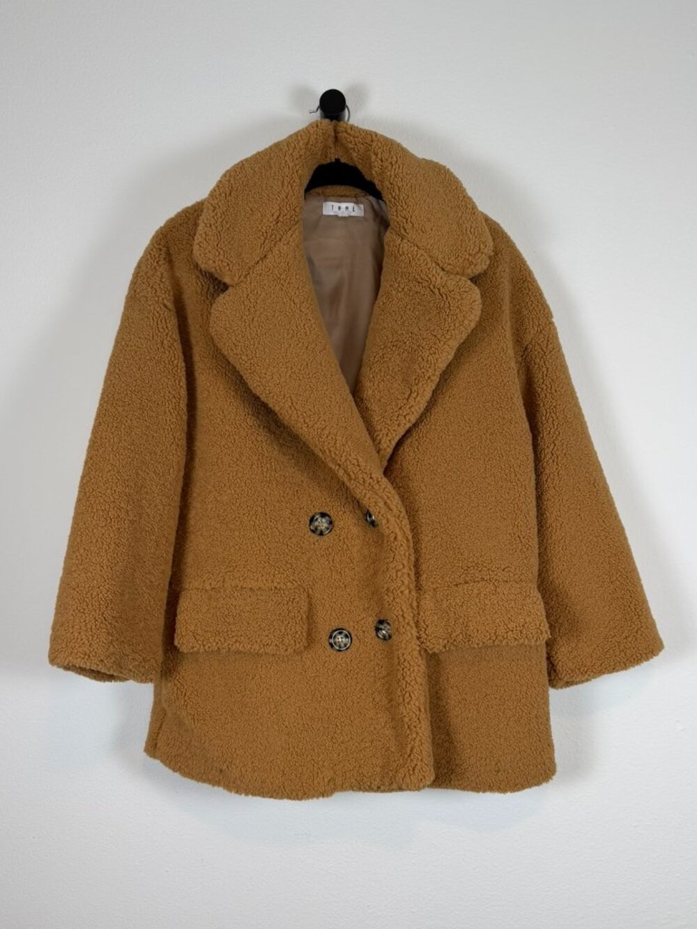 THML Double Breasted Peacoat Size M Camel - Picture 3 of 8